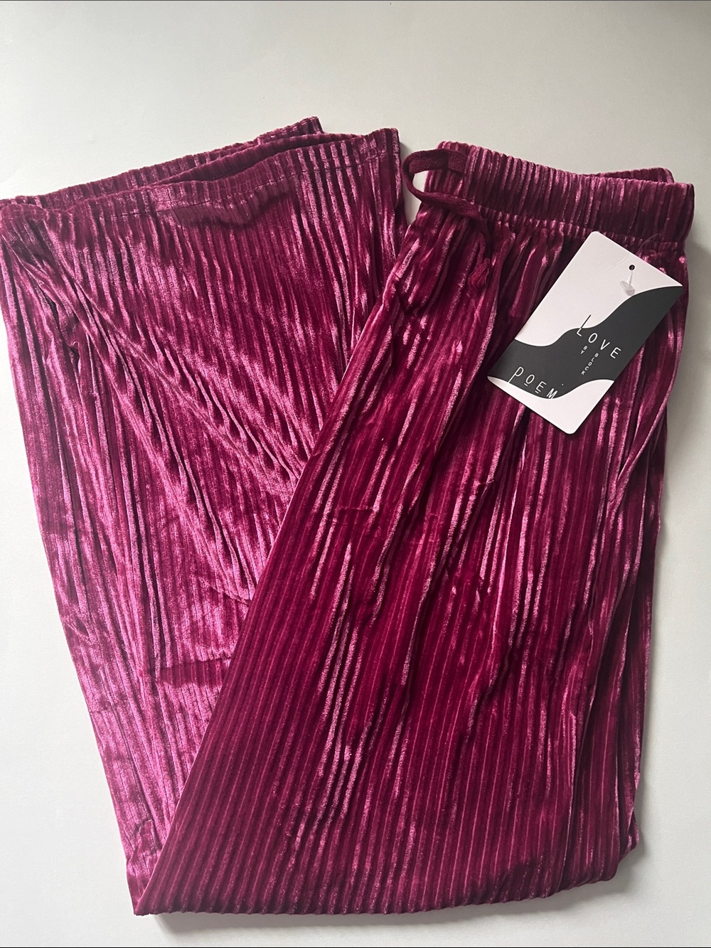 Sophie Raspberry Jam Wide Leg Ribbed Velvet Pants!!!